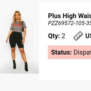 Qty of 2! Boohoo high waist bike shorts size 18